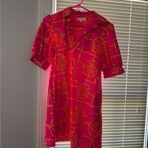 Jude Connally Asymmetrical Dress in Pink and Orange